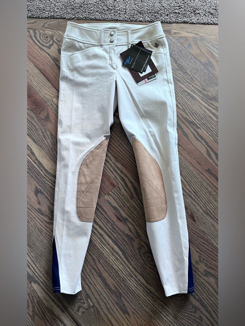Schoeller Equestrian Full Seat Breeches in Sand with Beige Knee Patches